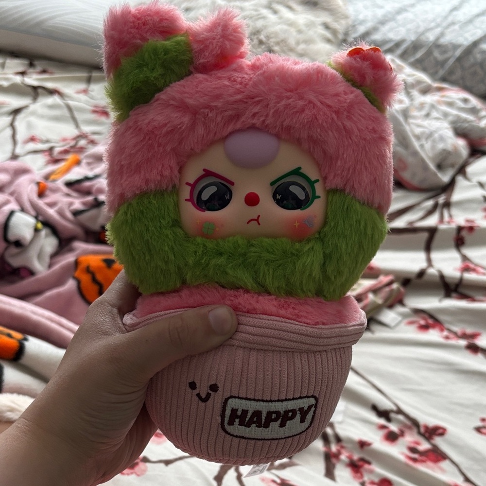 Pink and Green Plush Toy